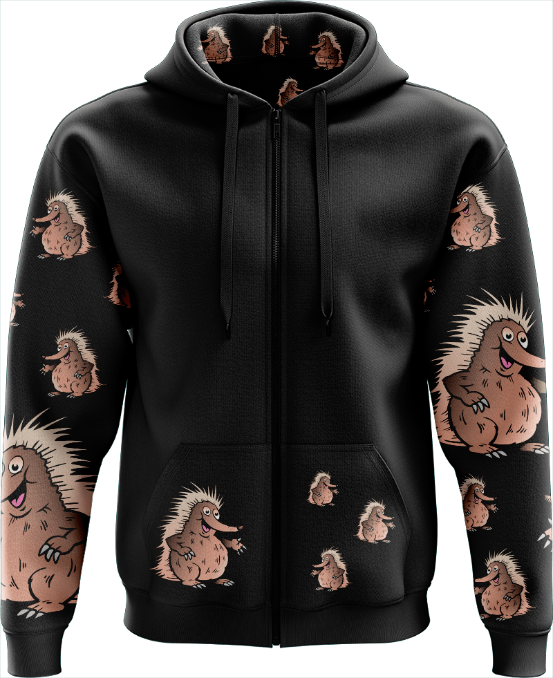 Spunky Echidna Full Zip Hoodies Jacket