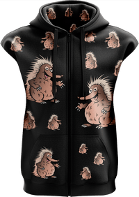 Spunky Echidna Full Zip Sleeveless Hoodie Jackets 3