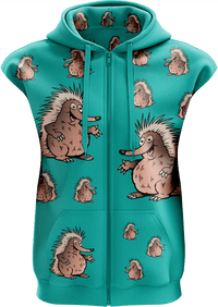 Spunky Echidna Full Zip Sleeveless Hoodie Jackets 4