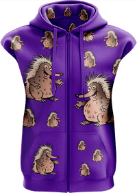 Spunky Echidna Full Zip Sleeveless Hoodie Jackets 2