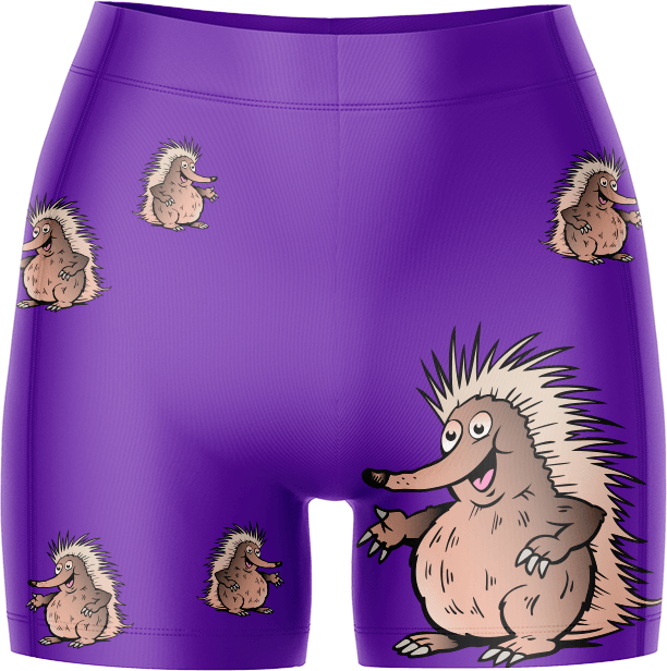Spunky Echidna Ladies Gym Shorts - fungear.com.au