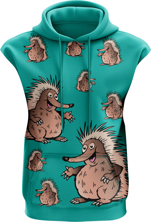 Spunky Echidna Sleeveless Hoodie - fungear.com.au