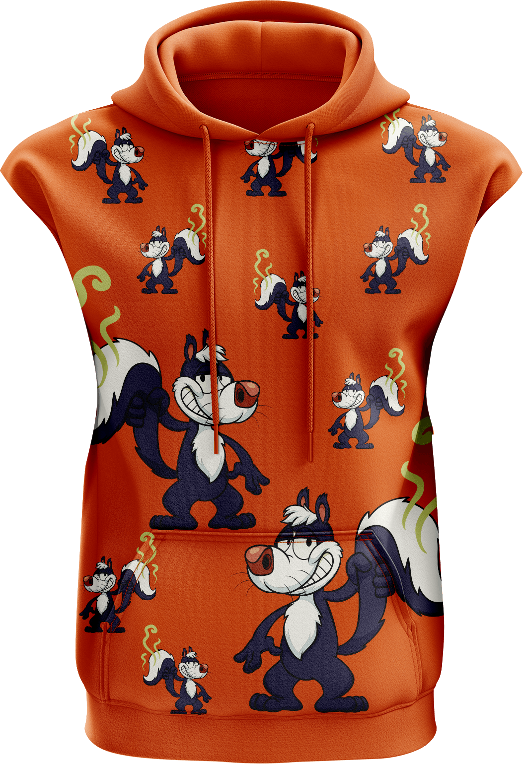 Stinky Skunk Full Zip Sleeveless Hoodie Jackets - fungear.com.au