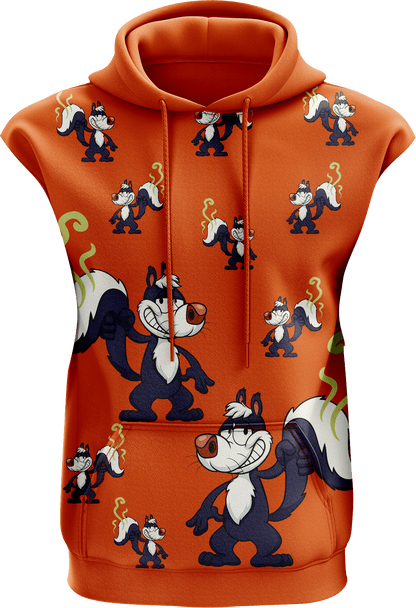 Stinky Skunk Full Zip Sleeveless Hoodie Jackets - fungear.com.au