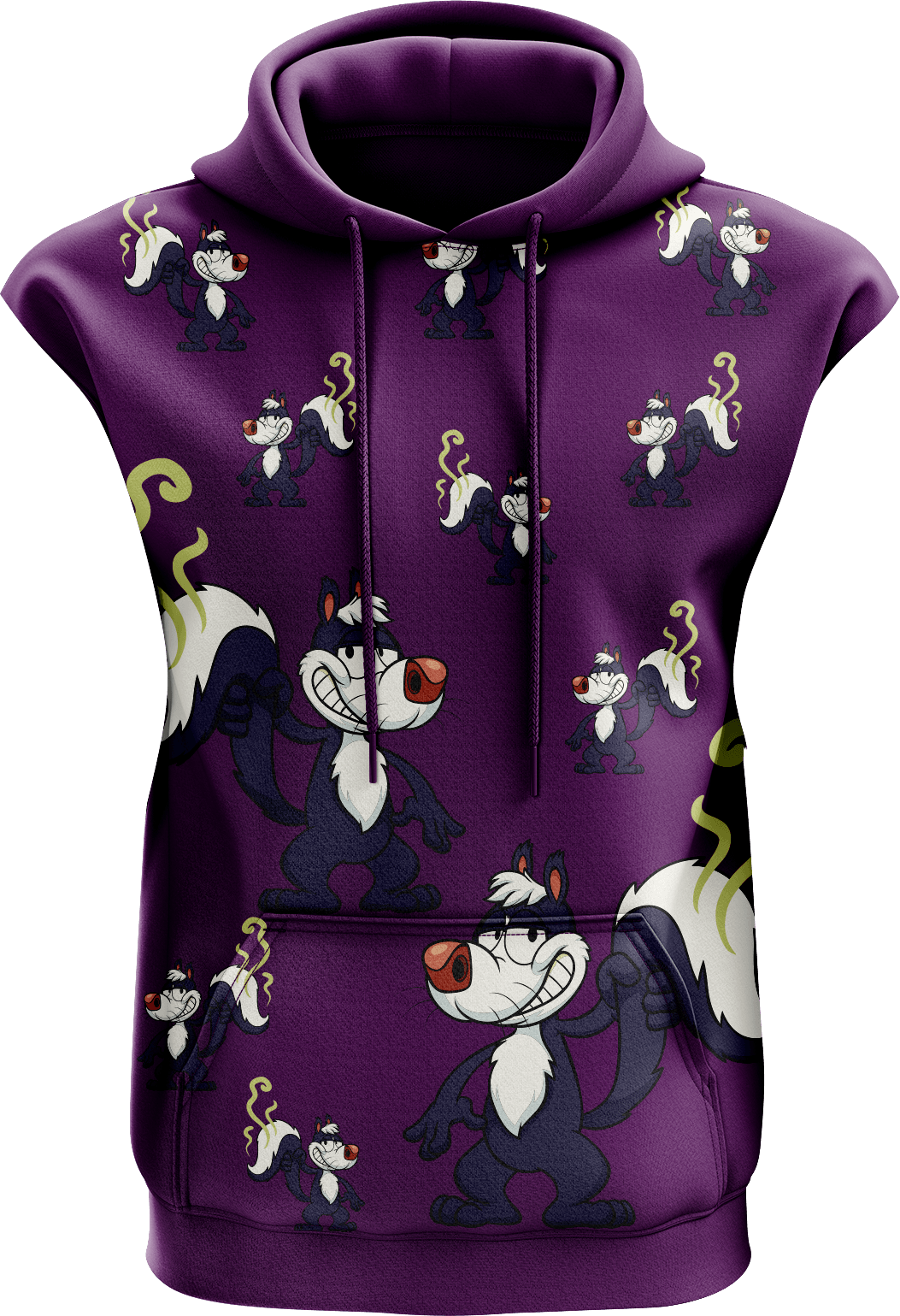 Stinky Skunk Full Zip Sleeveless Hoodie Jackets - fungear.com.au