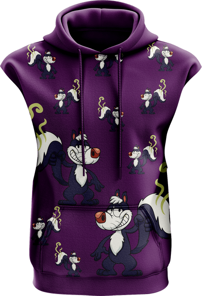 Stinky Skunk Full Zip Sleeveless Hoodie Jackets - fungear.com.au