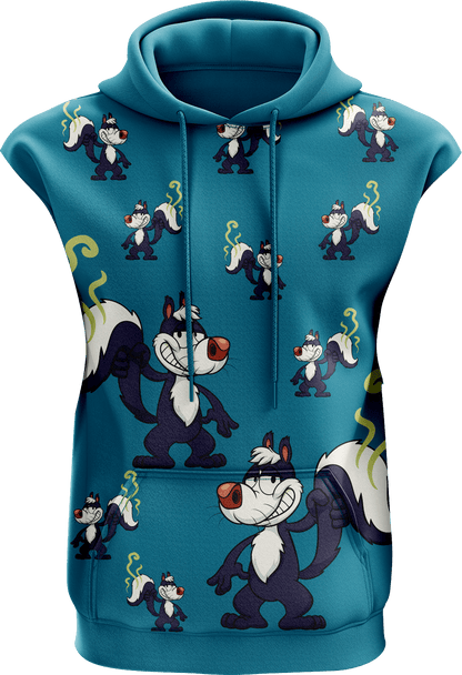 Stinky Skunk Full Zip Sleeveless Hoodie Jackets - fungear.com.au