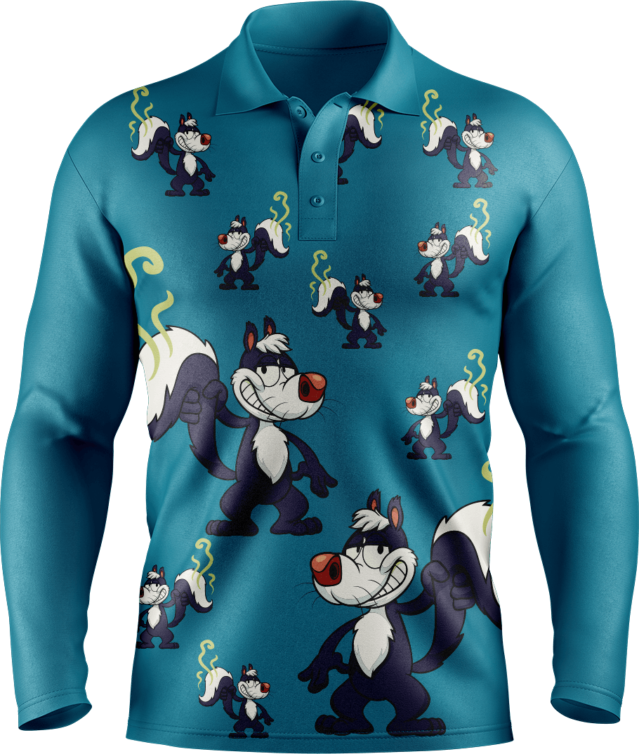 Stinky Skunk Men's Long Sleeve Polo