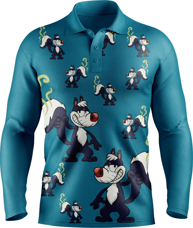 Stinky Skunk Men's Long Sleeve Polo