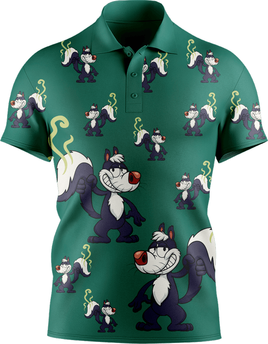 Stinky Skunk Men's Short Sleeve Polo - fungear.com.au