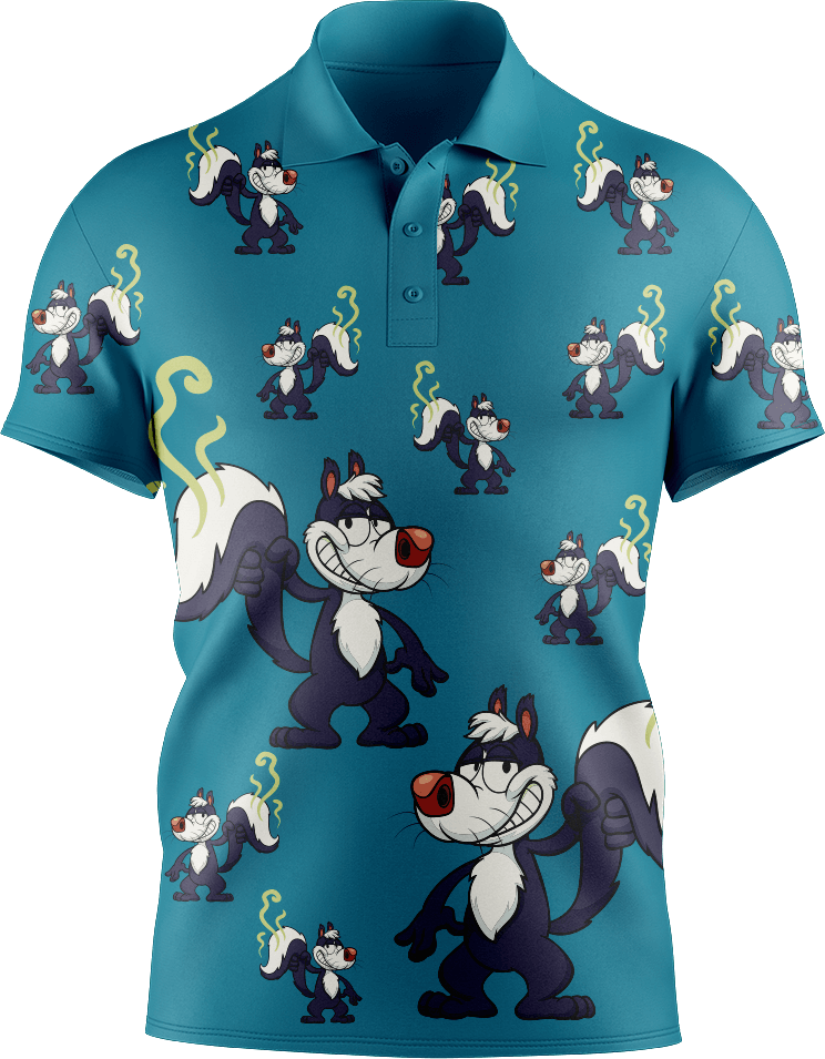 Stinky Skunk Men's Short Sleeve Polo - fungear.com.au