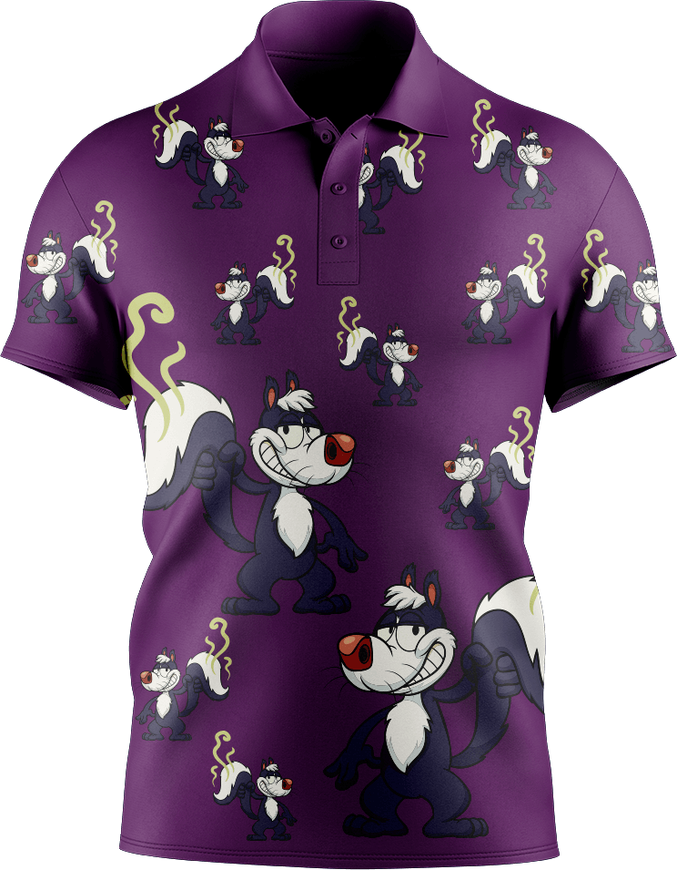 Stinky Skunk Men's Short Sleeve Polo - fungear.com.au