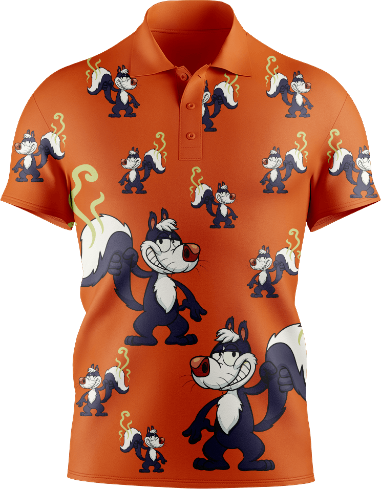 Stinky Skunk Men's Short Sleeve Polo - fungear.com.au