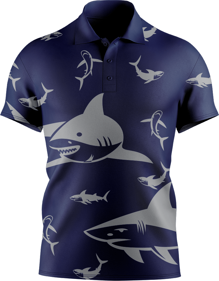 Swim With Sharks Men's Short Sleeve Polo