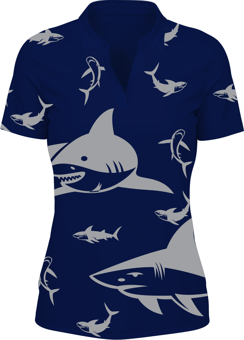 Swim With Sharks Men's Short Sleeve Polo - fungear.com.au