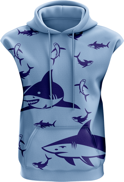 Swim With Sharks Sleeveless Hoodie - fungear.com.au