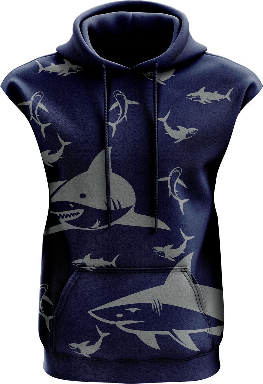 Swim With Sharks Sleeveless Hoodie - fungear.com.au