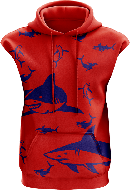 Swim With Sharks Sleeveless Hoodie - fungear.com.au