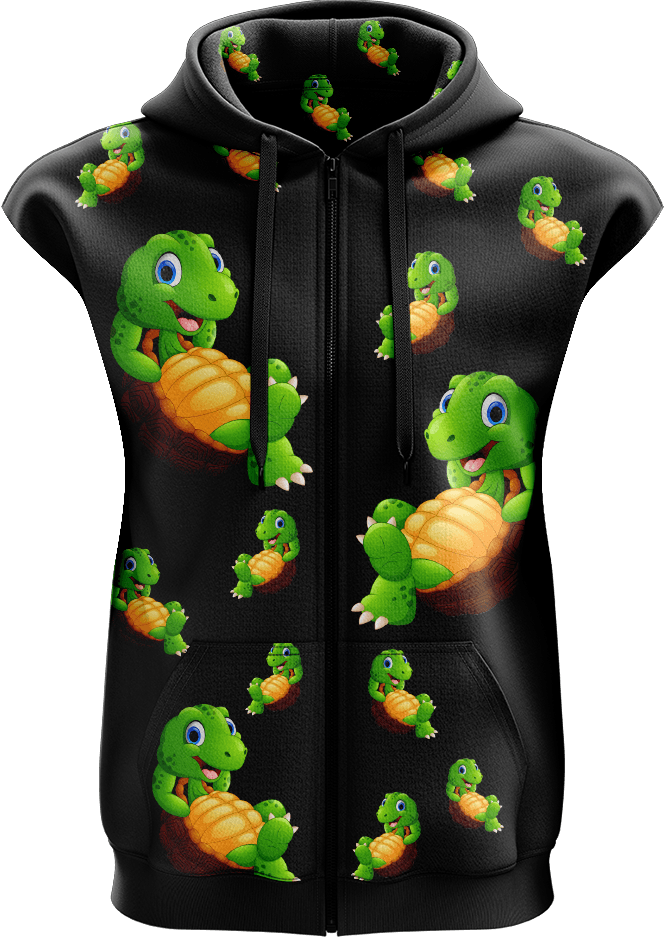 Top Turtle Full Zip Sleeveless Hoodie Jackets - fungear.com.au