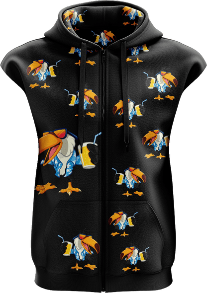 Trendy Toucan Full Zip Sleeveless Hoodie Jackets - fungear.com.au