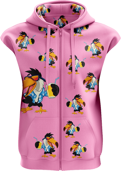 Trendy Toucan Full Zip Sleeveless Hoodie Jackets - fungear.com.au