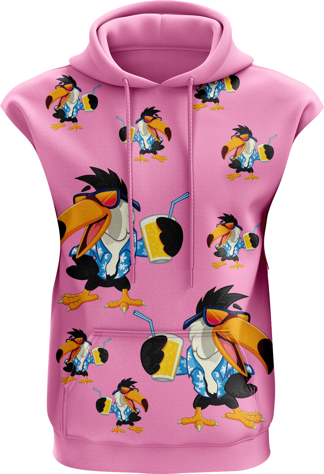 Trendy Toucan Sleeveless Hoodie - fungear.com.au