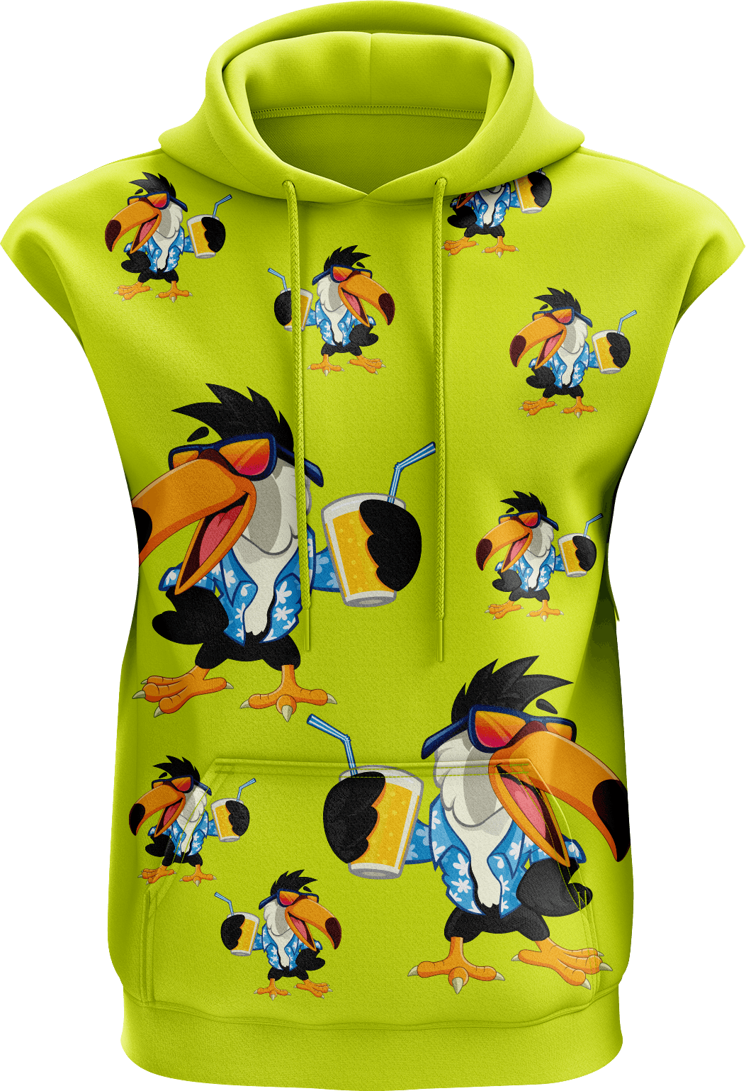 Trendy Toucan Sleeveless Hoodie - fungear.com.au