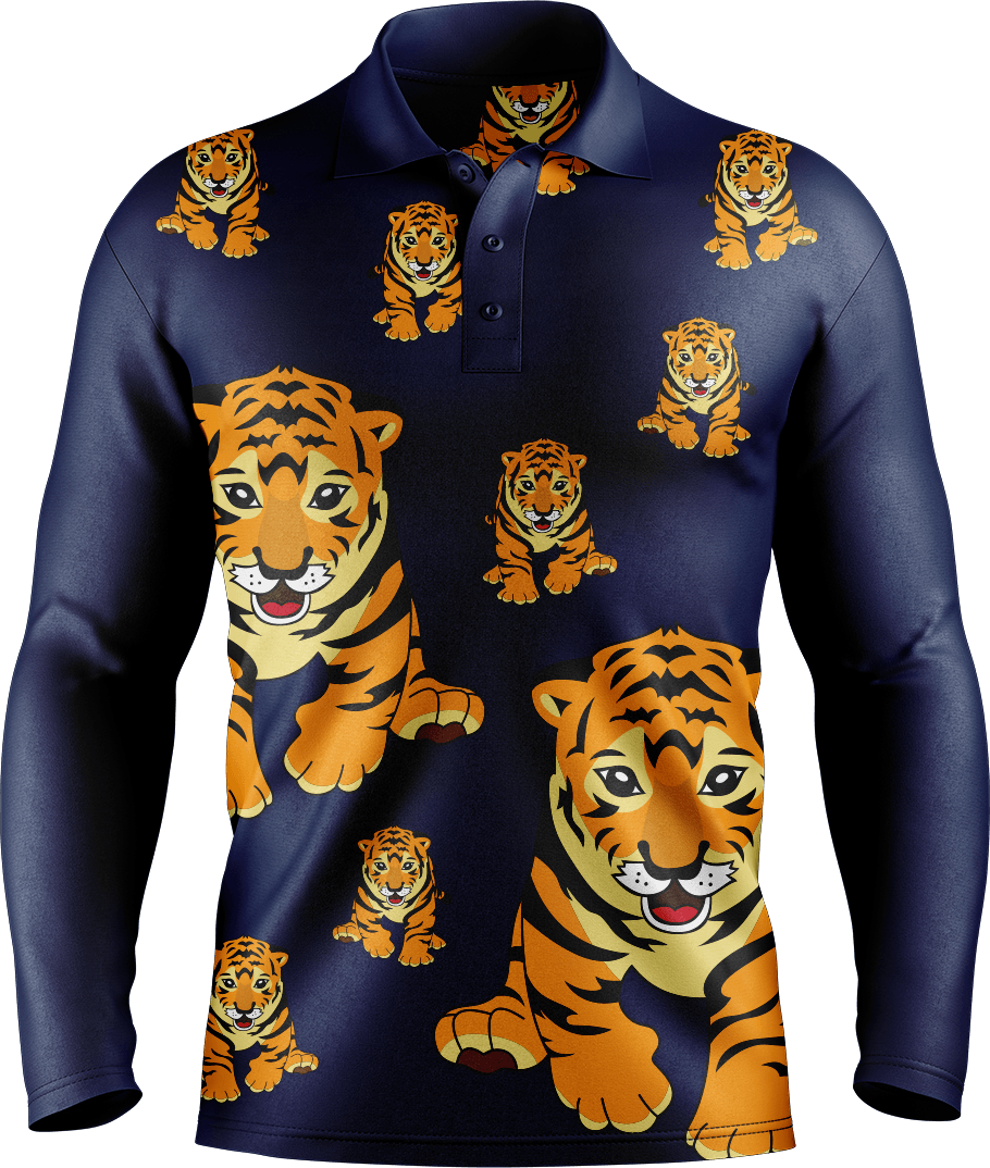 Tuff Tiger Men's Long Sleeve Polo - fungear.com.au