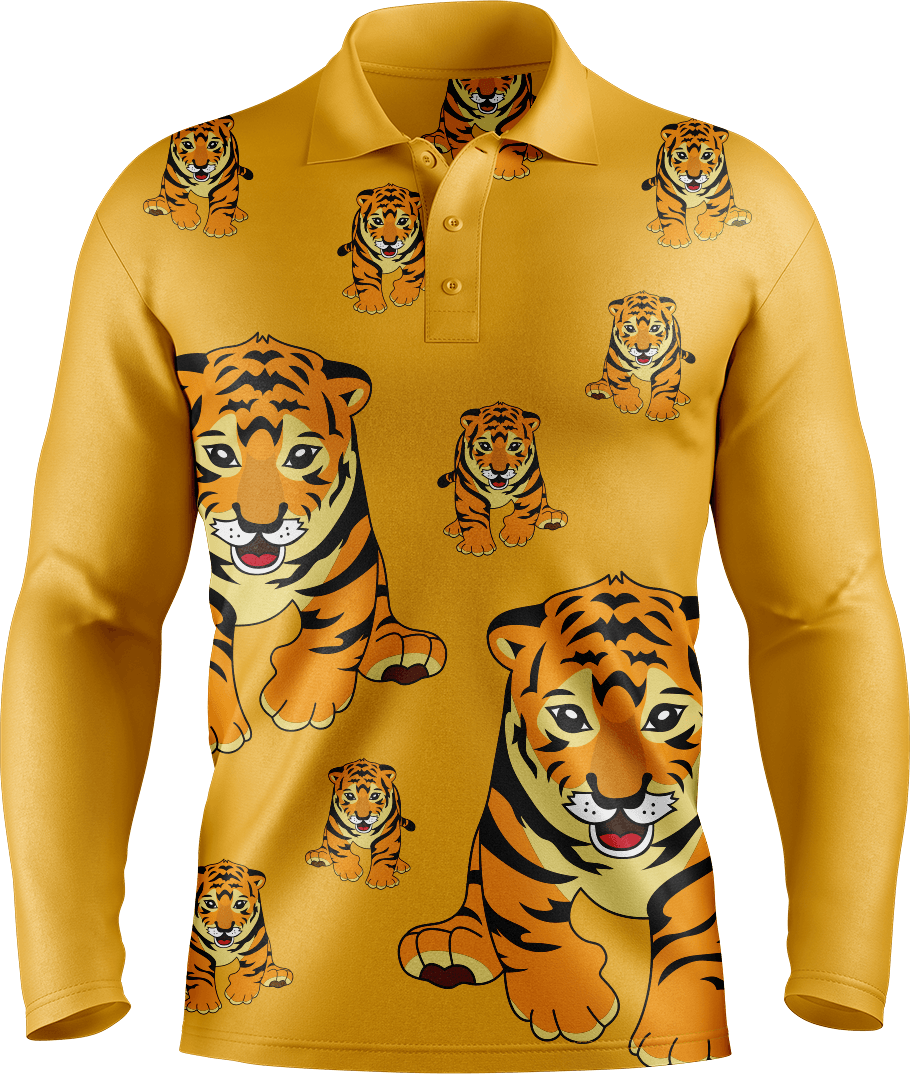 Tuff Tiger Men's Long Sleeve Polo - fungear.com.au