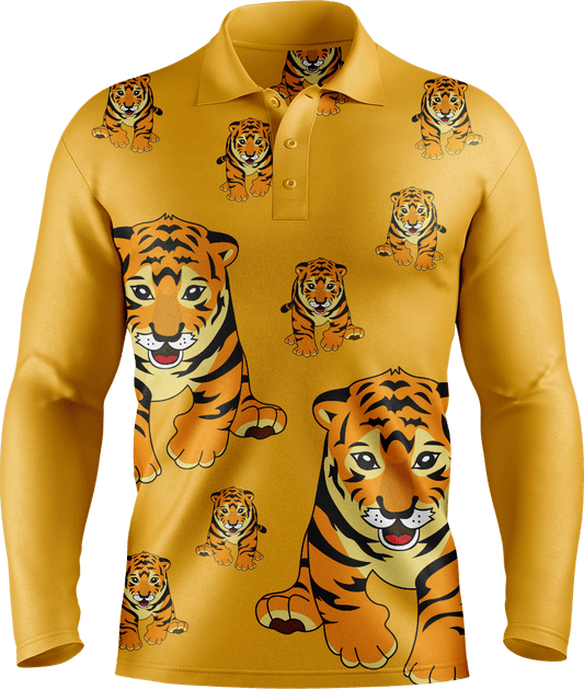 Tuff Tiger Men's Long Sleeve Polo - fungear.com.au