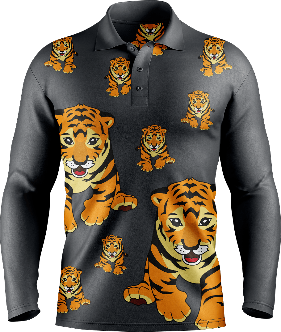 Tuff Tiger Men's Long Sleeve Polo - fungear.com.au