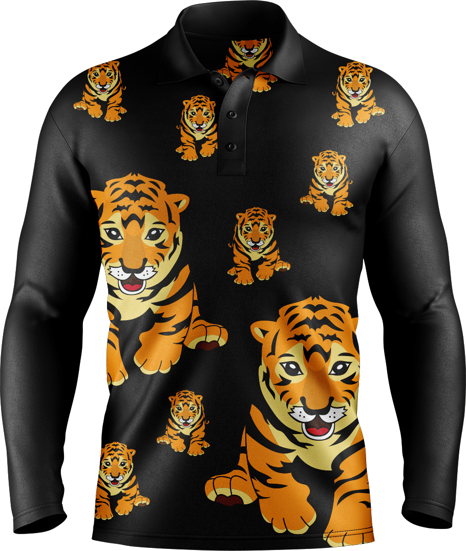 Tuff Tiger Men's Long Sleeve Polo - fungear.com.au