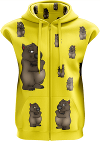 Wally Wombat Full Zip Sleeveless Hoodie Jackets 5