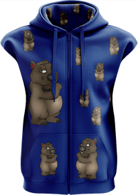 Wally Wombat Full Zip Sleeveless Hoodie Jackets 3