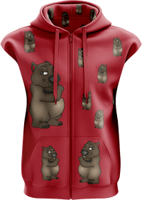 Wally Wombat Full Zip Sleeveless Hoodie Jackets 2