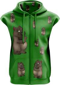 Wally Wombat Full Zip Sleeveless Hoodie Jackets 1