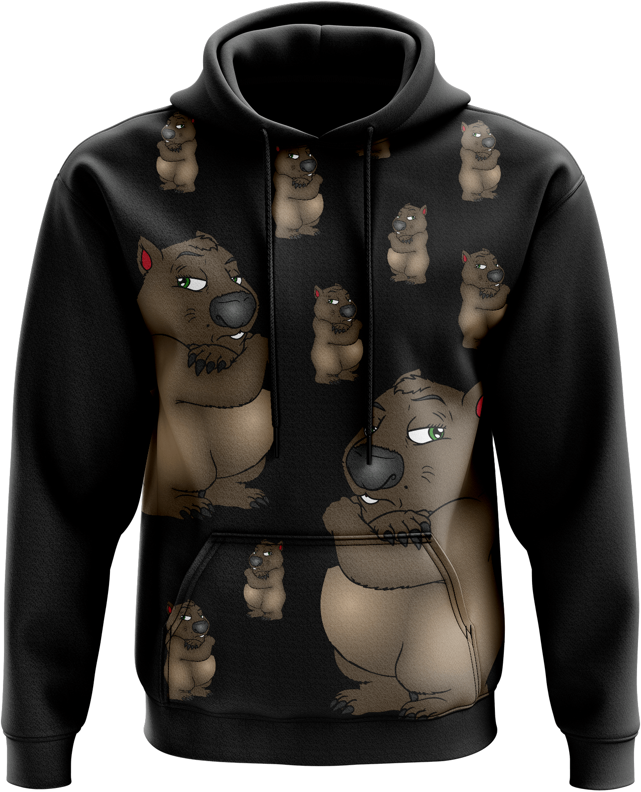 Wally Wombat Hoodies - fungear.com.au