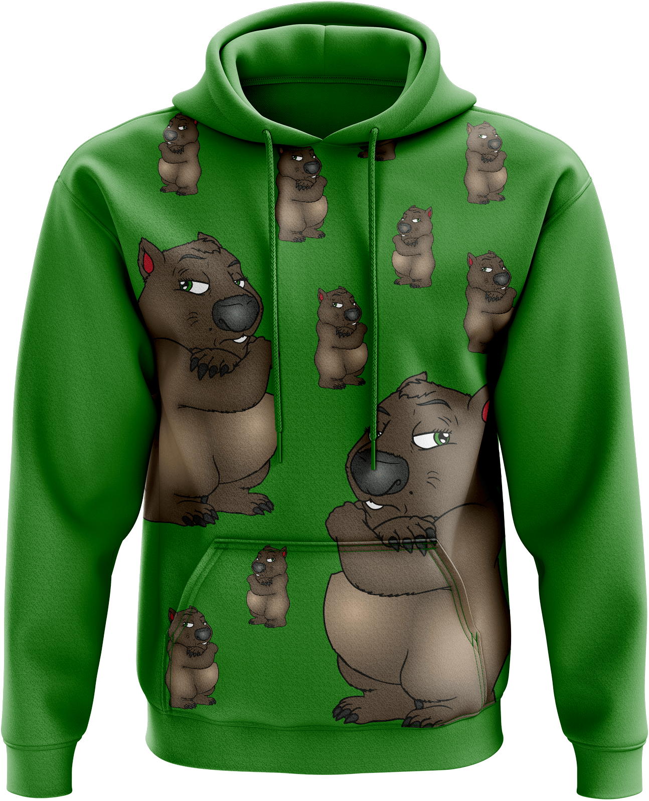 Wally Wombat Hoodies - fungear.com.au