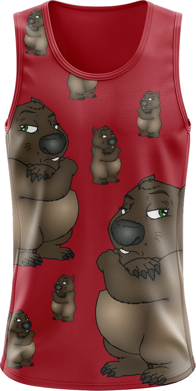 Wally Wombat Singlets - fungear.com.au