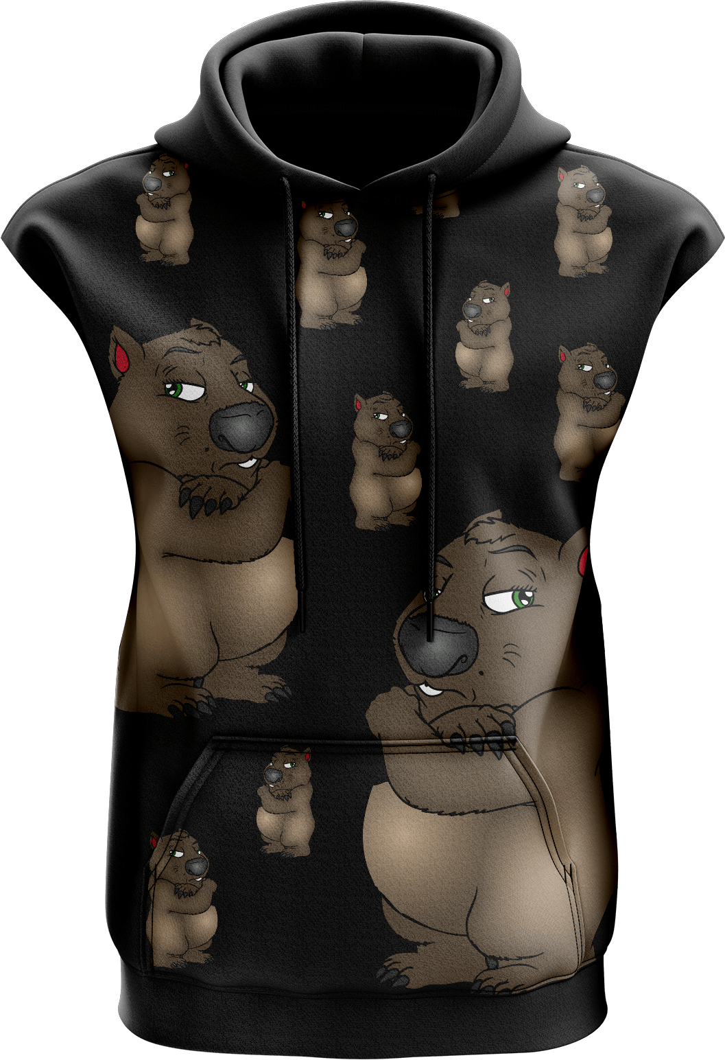Wally Wombat Sleeveless Hoodie
