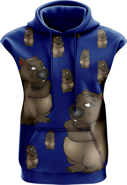 Wally Wombat Sleeveless Hoodie - fungear.com.au