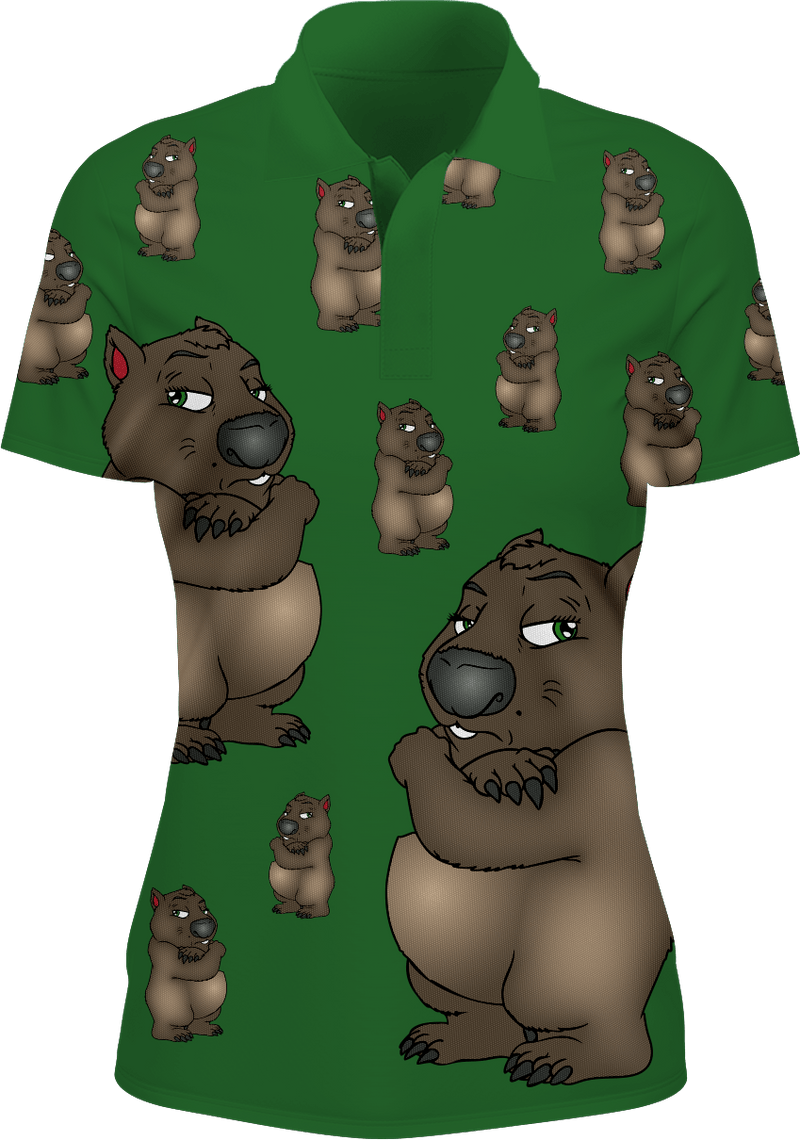 Wally Wombat print Women's Polo
