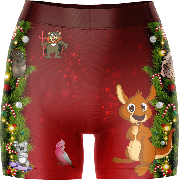 Xmas Ladies Gym Shorts - fungear.com.au