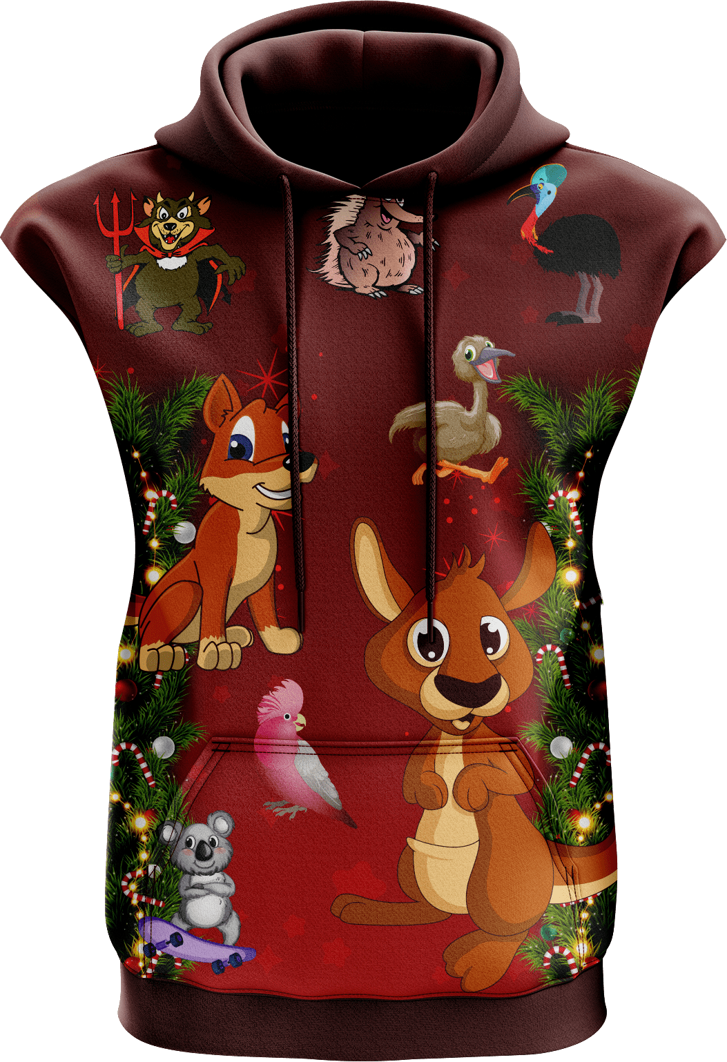 Xmas Sleeveless Hoodie - fungear.com.au