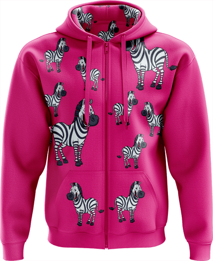 Ziva Zebra Full Zip Hoodies Jacket - fungear.com.au