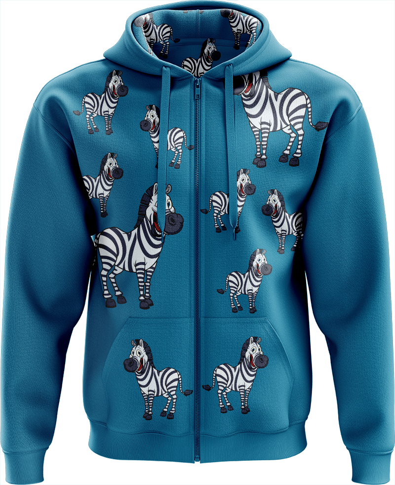 Ziva Zebra Full Zip Hoodies Jacket