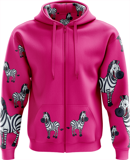 Ziva Zebra Full Zip Hoodies Jacket - fungear.com.au
