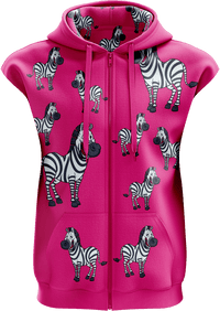 Ziva Zebra Full Zip Sleeveless Hoodie Jackets 4
