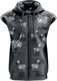 Ziva Zebra Full Zip Sleeveless Hoodie Jackets 3
