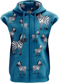 Ziva Zebra Full Zip Sleeveless Hoodie Jackets 2